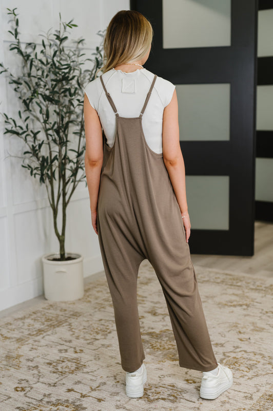 Mood Match Relaxed Spaghetti Strap Jumpsuit in Mocha