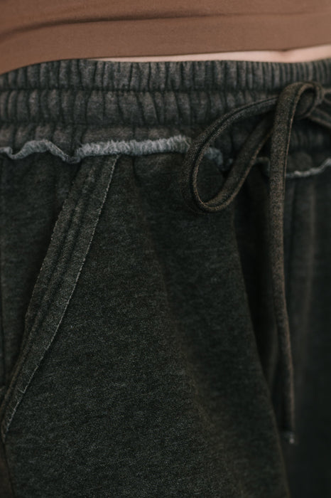 Nights Like This High Waist Palazzo Sweats in Ash Black