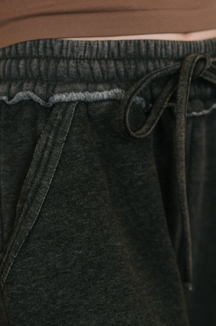 Nights Like This High Waist Palazzo Sweats in Ash Black
