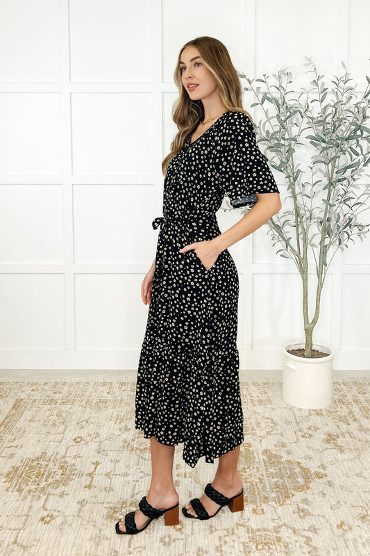 Olive Dress Daisy Blossoms