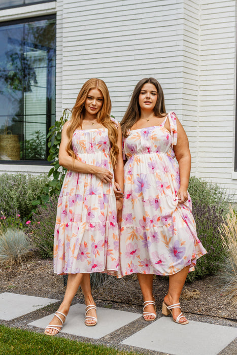Pastel Petals Floral Midi Dress Pastel Petals Floral Midi Dress