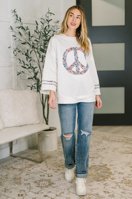 Peace, Love, and Flowers Peace Sign Top