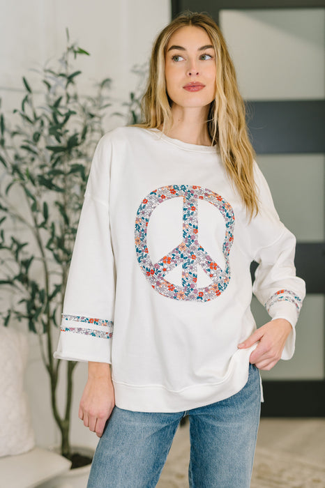 Peace, Love, and Flowers Peace Sign Top
