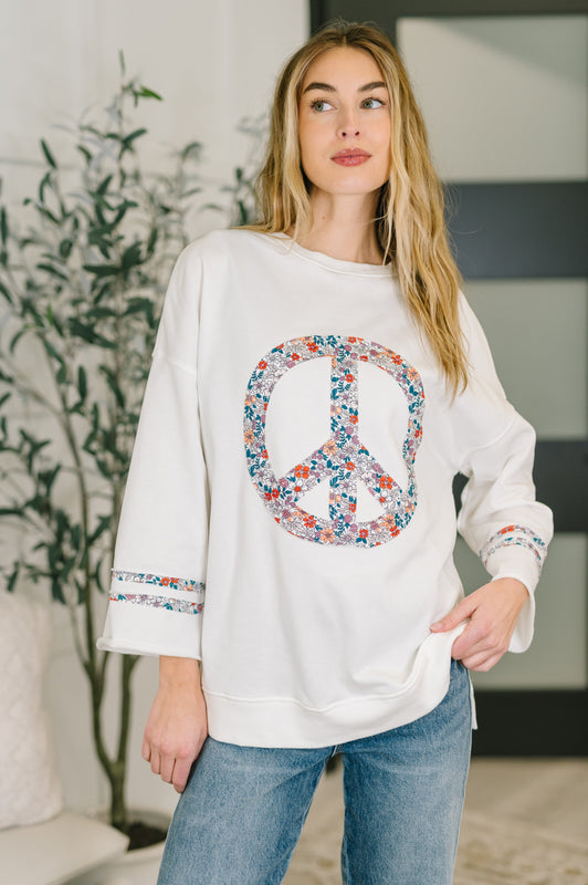 Peace, Love, and Flowers Peace Sign Top