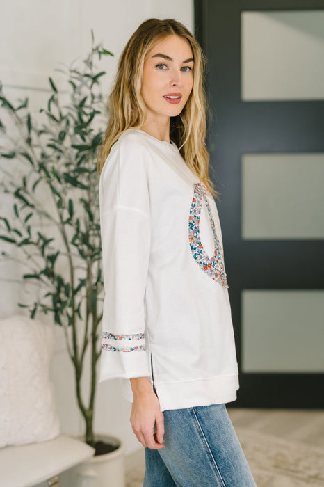 Peace, Love, and Flowers Peace Sign Top