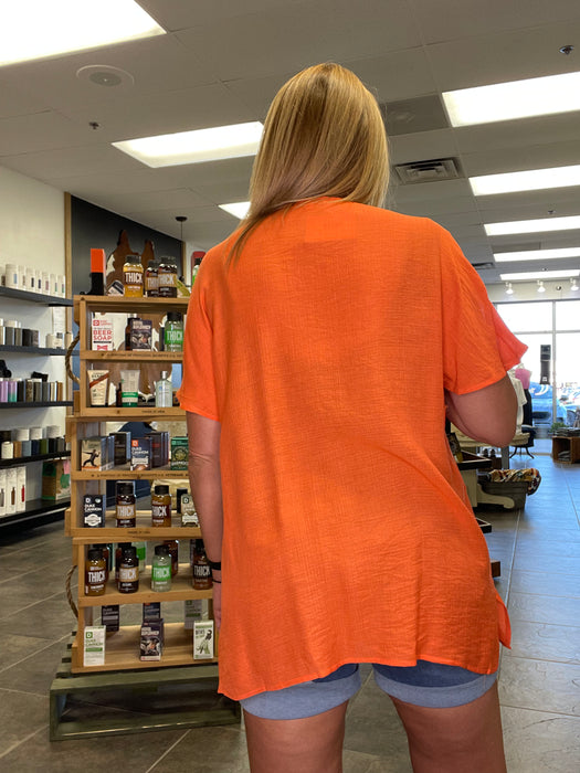 Perfect Lightweight Orange Short Sleeve Cardigan