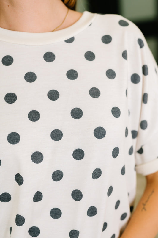 Pretty in Polka Oversized Drop Shoulder Tee