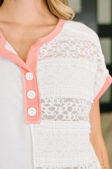 Right Thing to Say Textured Henley Top
