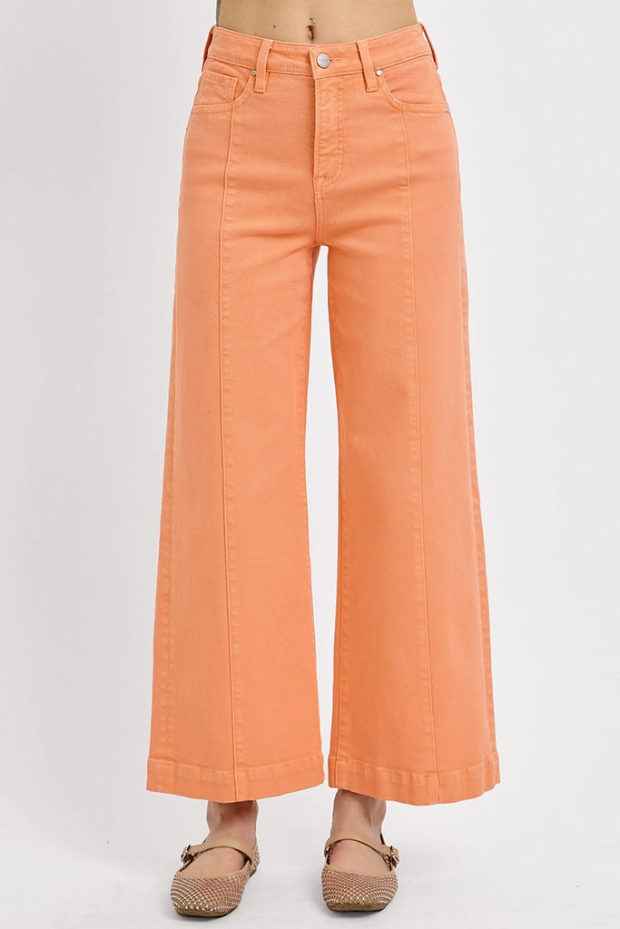 Risen GO POKES High Rise Crop Wide Jeans