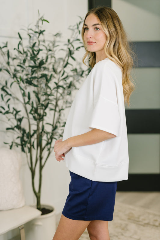 Sense of Clarity Boxy Top in Off White