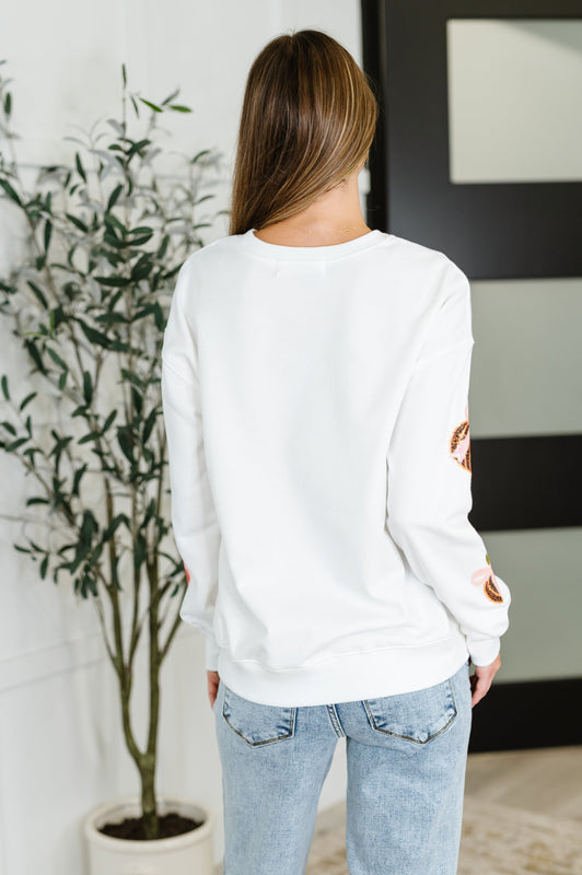 PREORDER: Sequin Pumpkin Bow Pullover