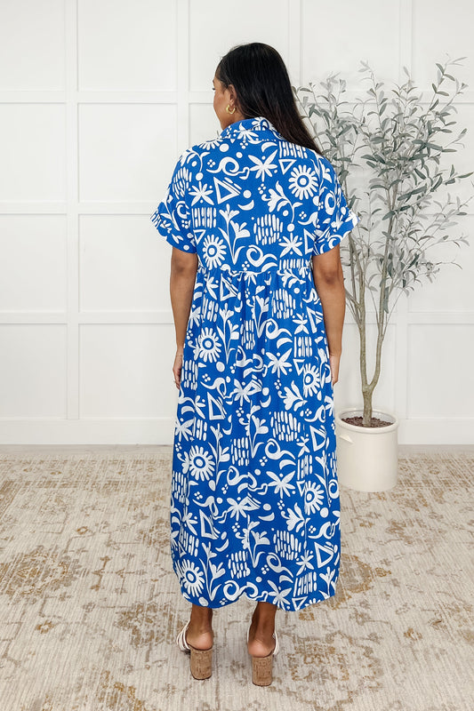 Soft Sonata V-Neck Dress in Blue