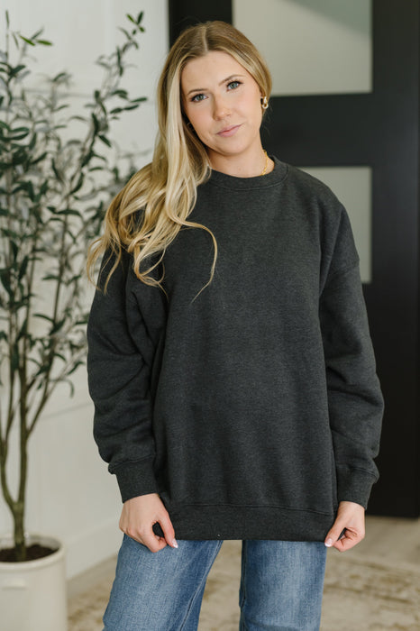Sunday Snug Relaxed Pullover in Charcoal