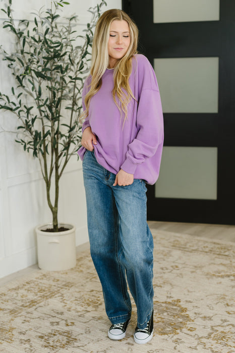 Sunday Snug Relaxed Pullover in Lavender