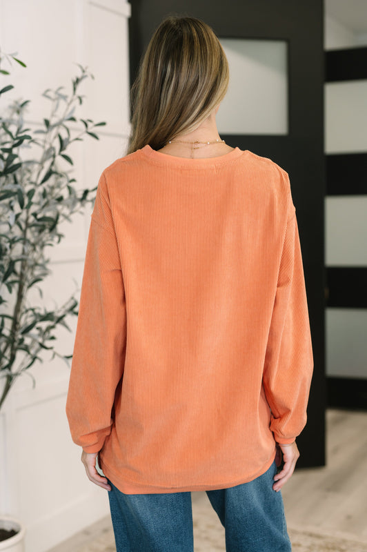 Taking A Drive Oversized Corded Sweatshirt