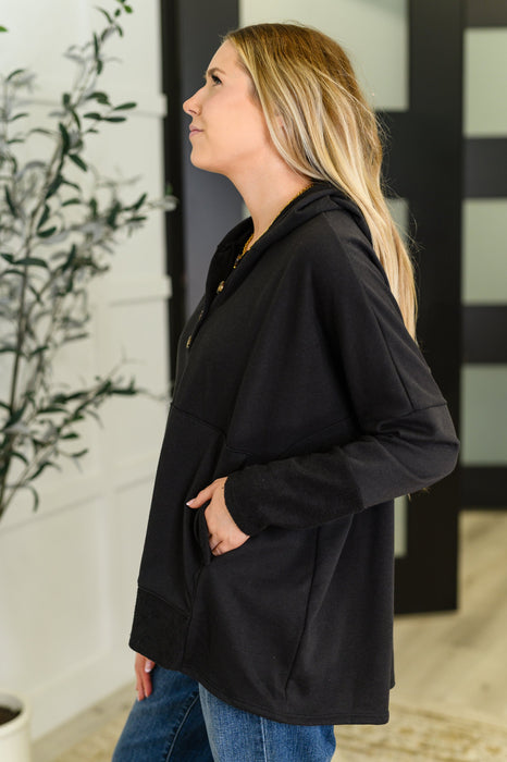 Warm Intentions Henley Pullover in Black