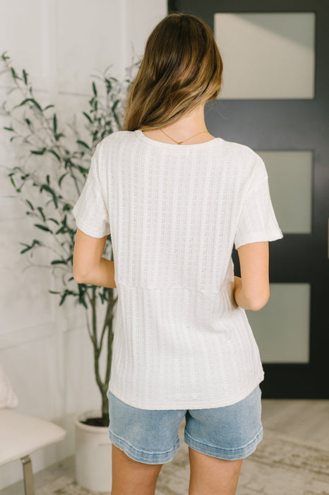 We Should Be Together V-Neck Textured Top