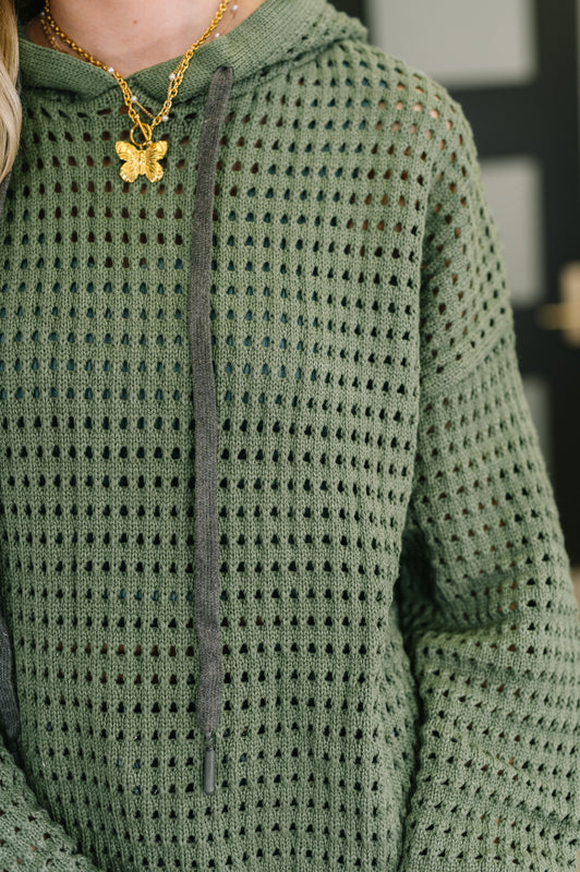 What a Catch Open Weave Pullover