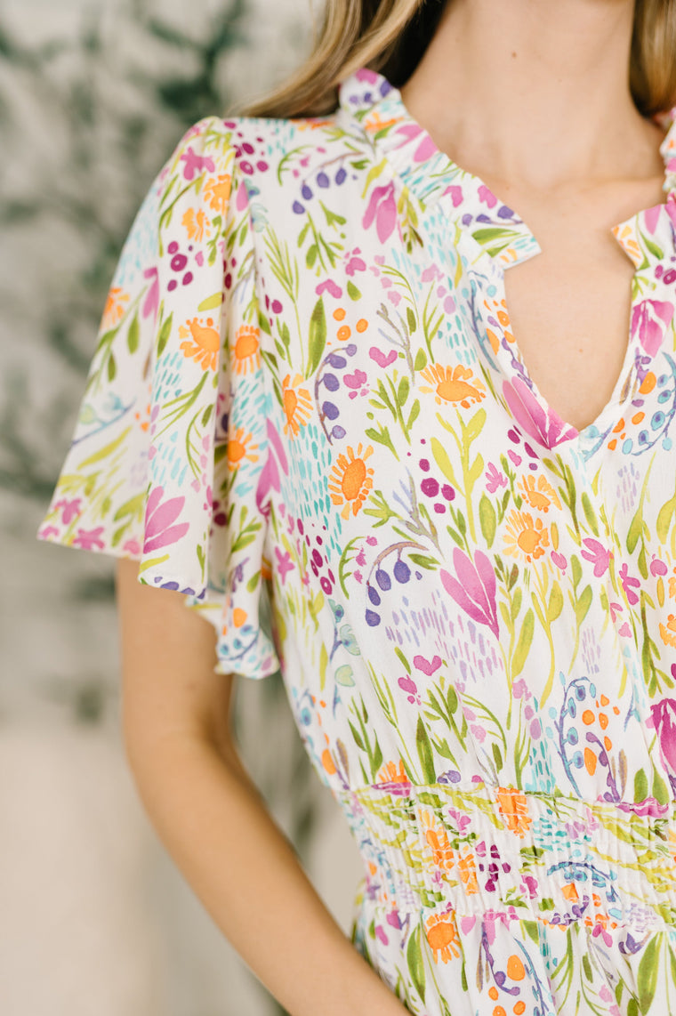 Wherever I Go Notch Neck Dress