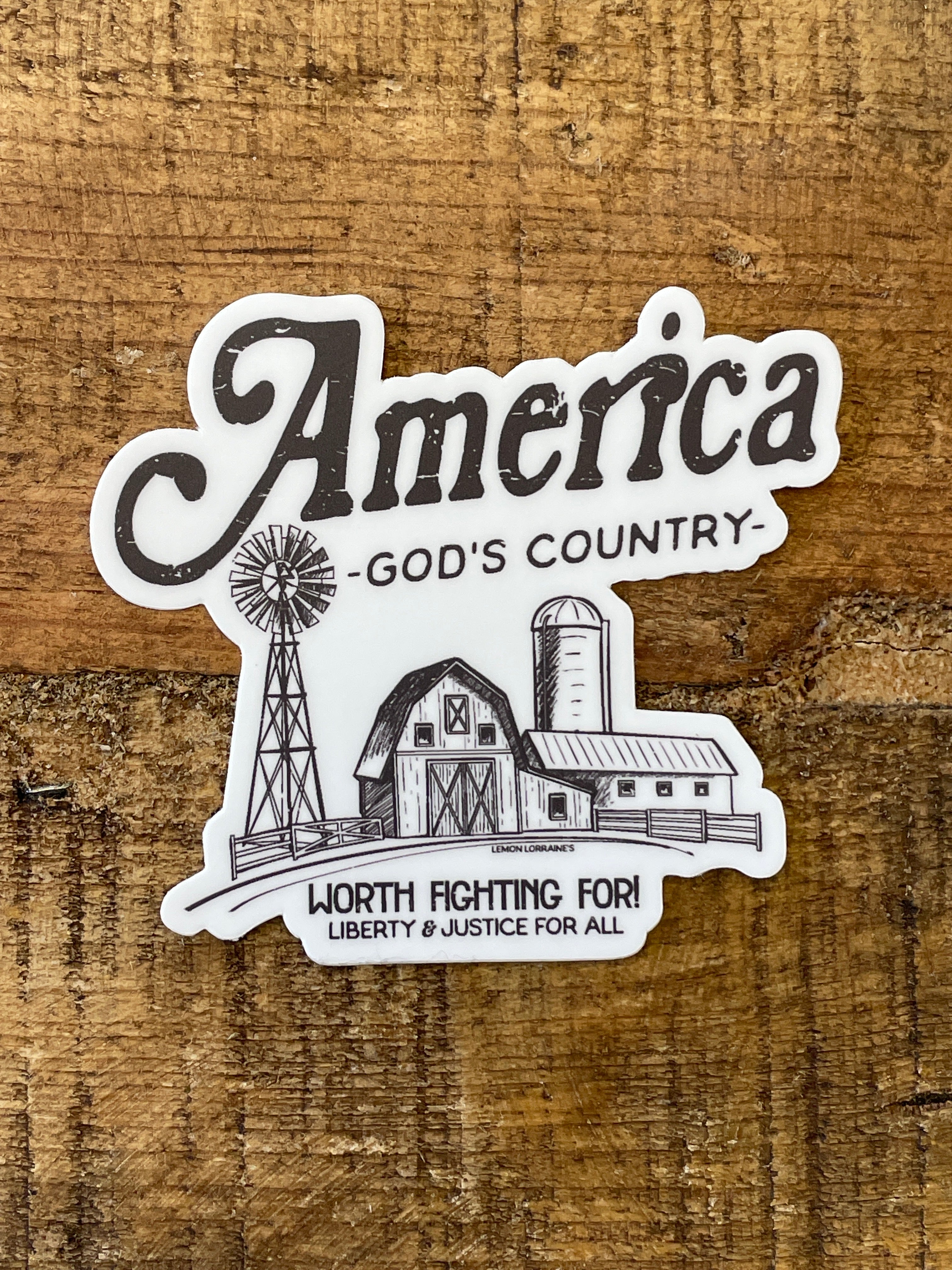 America, God's Country Sticker