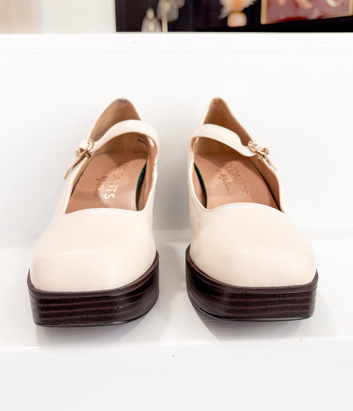 Matilda Platform Heel in Bone