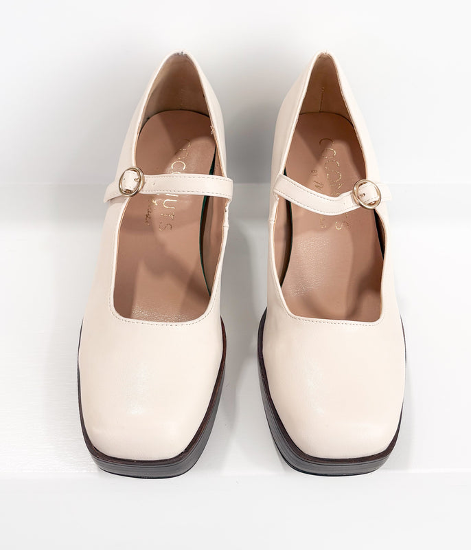 Matilda Platform Heel in Bone