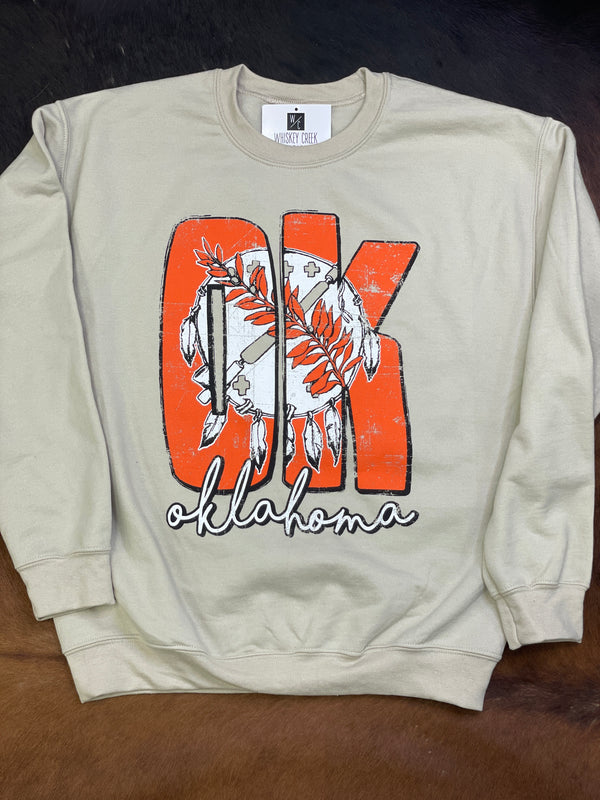 Orange Oklahoma State Seal Sweatshirt