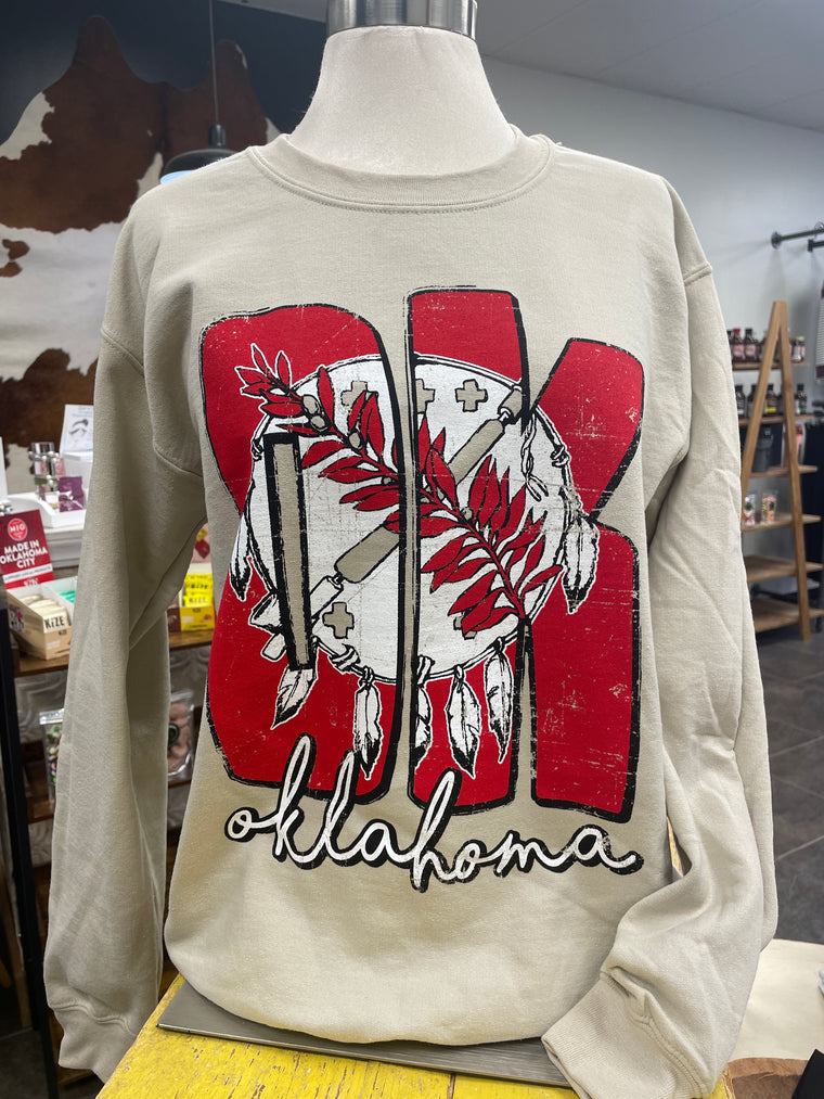Red Oklahoma State Seal Sweatshirt