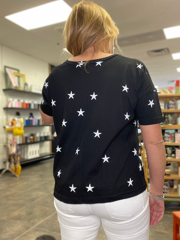 Black & White Star Short Sleeve Shirt