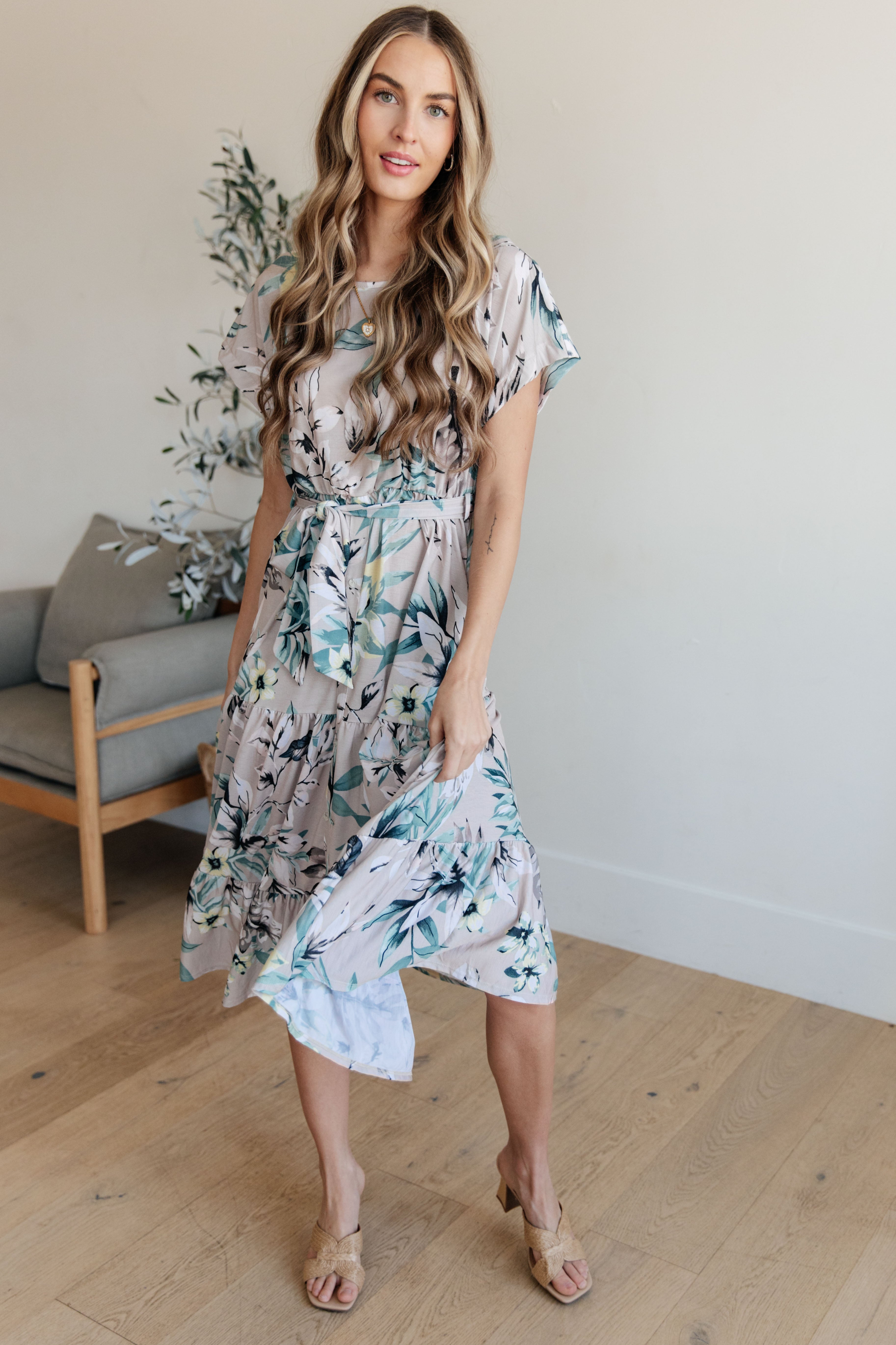 Into the Night Dolman Sleeve Floral Dress