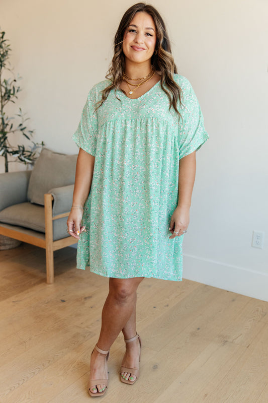 Rodeo Lights Dolman Sleeve Dress in Mint Floral Small Rodeo Lights Dolman Sleeve Dress in Mint Floral Small