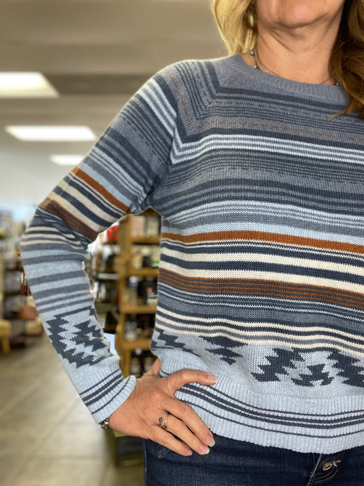 Pendleton l Sky Blue Raglan Cotton Graphic Sweater